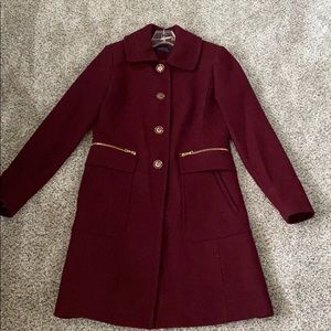 Trina Turk Hope Front Button Wool Blend Coat